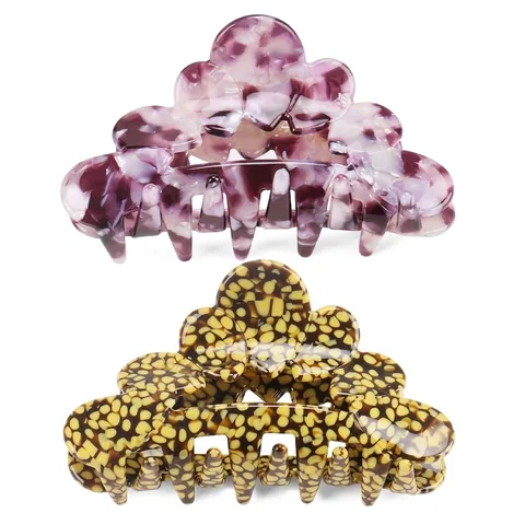 Vintage Celluloseacetat Haarklammer Große Marmor Schildpatt Haarklemme Wolkenwellenkante Rutschfestes Styling-Tool Für Damen