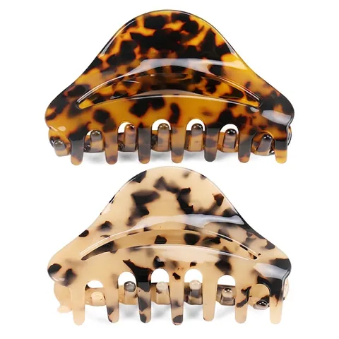 Vintage Cellulose Acetate Tortoiseshell Hair Claw Clip Minimalist Geometric Hollow Hair Jaw Clip For Women Hair Styling