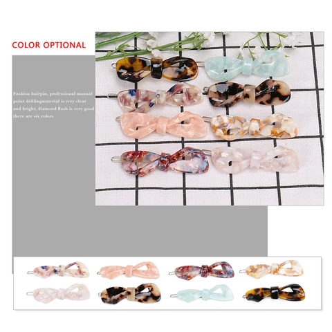 Koreaanse Stijl Celluloseacetaat Vlinder Haarklem Elegant Marmer Schildpad Patroon Zijclip Voor Vrouwen Dagelijkse Accessoires