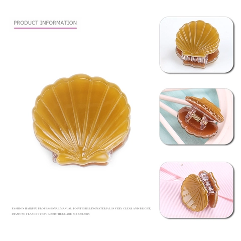 Mini Shell Hair Claw Clip Cellulose Acetate Small Shell Pattern Hair Accessory For Girls Women Daily Hair Decoration