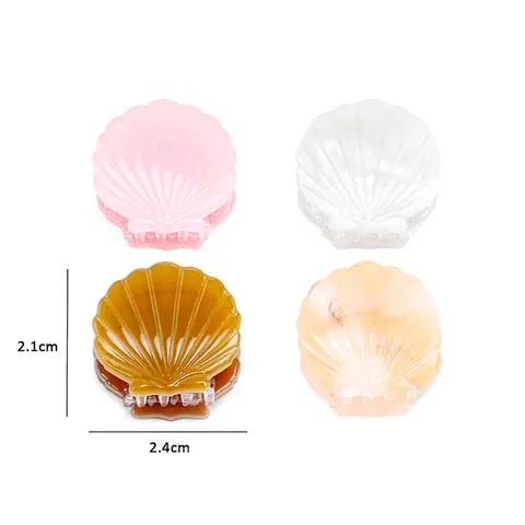 Mini Shell Hair Claw Clip Cellulose Acetate Small Shell Pattern Hair Accessory For Girls Women Daily Hair Decoration