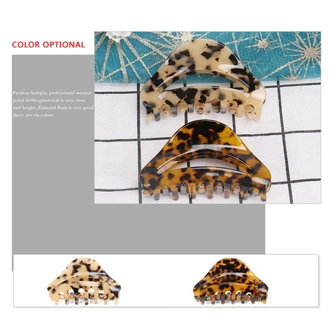 Vintage Cellulose Acetate Tortoiseshell Hair Claw Clip Minimalist Geometric Hollow Hair Jaw Clip For Women Hair Styling