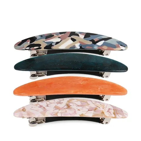 Korean Style Acetate Marble Texture Spring Hair Clip Minimalist Elegant Barrette For Women Ponytail Holder Hair Accessory
