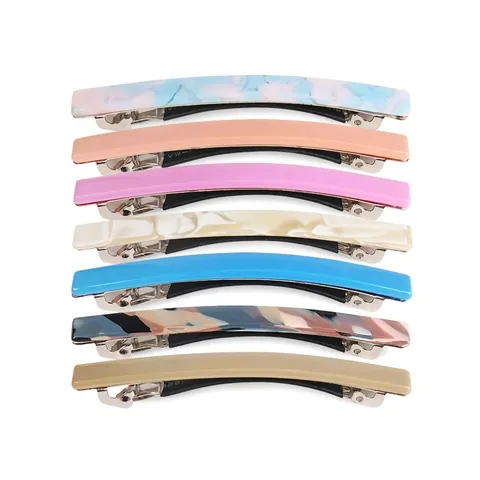 Minimalist Acetate Cellulose Barrette Hair Clip For Women Marble Geometric Solid Color Spring Clip Fashion Hair Accessories