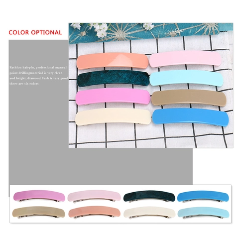 Pinza para el Pelo Rectangular de Acetato con Resorte para Mujer Estilo Coreano Moda Simple Color de Caramelo Accesorios para el Cabello