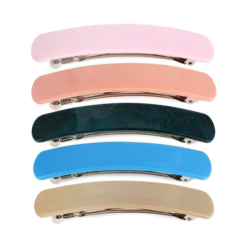 Pinza para el Pelo Rectangular de Acetato con Resorte para Mujer Estilo Coreano Moda Simple Color de Caramelo Accesorios para el Cabello