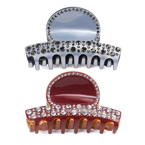 Vintage Geometrische Acetat Haarklammer Für Damen Große Strass Haarschmuck Handgefertigte Elegante Haarstyling Griffe