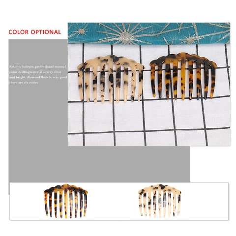 Vintage Cellulose Acetate Tortoiseshell Hair Comb Leopard Print Side Hair Slide For Women Elegant Hair Decoration Hair Clip