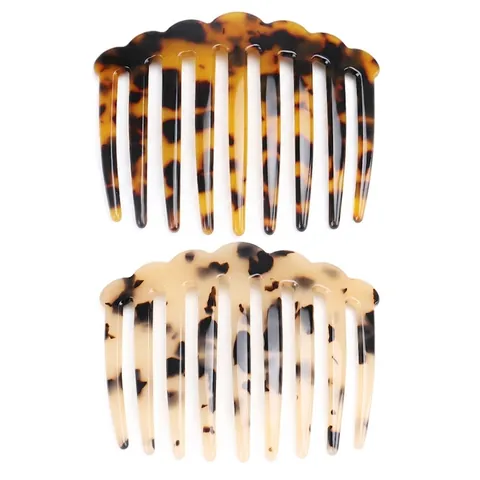 Vintage Cellulose Acetate Tortoiseshell Hair Comb Leopard Print Side Hair Slide For Women Elegant Hair Decoration Hair Clip