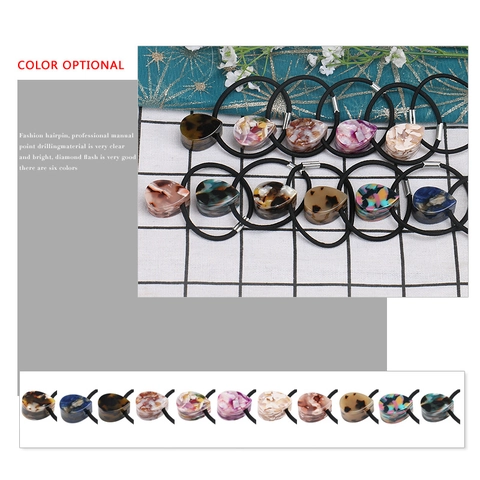 Elastico per Capelli Minimalista in Acetato di Cellulosa a Goccia Motivo Marmo Tartarugato Supporto per Coda di Cavallo Donna Accessori Capelli