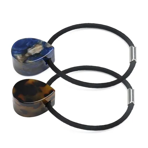 Elastico per Capelli Minimalista in Acetato di Cellulosa a Goccia Motivo Marmo Tartarugato Supporto per Coda di Cavallo Donna Accessori Capelli
