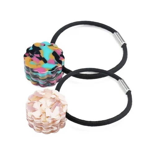 Koreanischer Stil Celluloseacetat Marmor Haargummi Minimalistisch Schildpatt Elastischer Haarring Retro Rund Damen Haarschmuck
