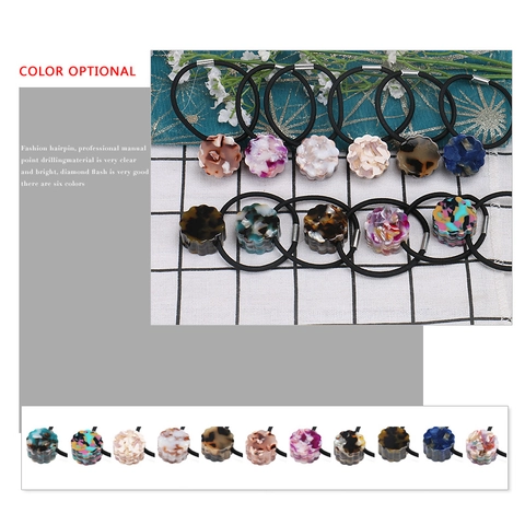 Koreanischer Stil Celluloseacetat Marmor Haargummi Minimalistisch Schildpatt Elastischer Haarring Retro Rund Damen Haarschmuck