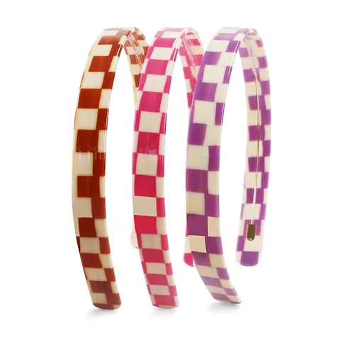 Retro Schachbrett Celluloseacetat Haarreif Minimalistischer Stil Haarschmuck Für Damen Mode Haarband Zubehör