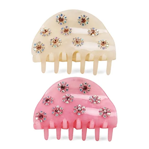 Molletta Capelli Acrilico Strass Elegante Semicircolare Pinza Capelli Fermaglio per Donna Matrimonio Festa Accessori Capelli