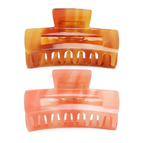 Französischer Retro Quadratische Hohle Haarkralle Celluloseacetat Marmor Schildpatt Große Haarklammer Für Damen Styling Haarschmuck