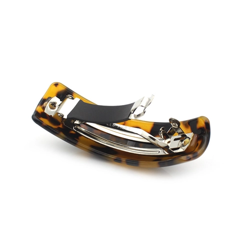 Pinza de Pelo de Acetato Minimalista para Mujer Retro Estampado de Leopardo Patrón de Carey Pinza de Resorte Accesorio para el Cabello Francés