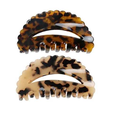 Dames Grote Celluloseacetaat Haarklem Schildpad Luipaardprint Handgemaakte Haarpeld Accessoire Sterke Grip Haarklip