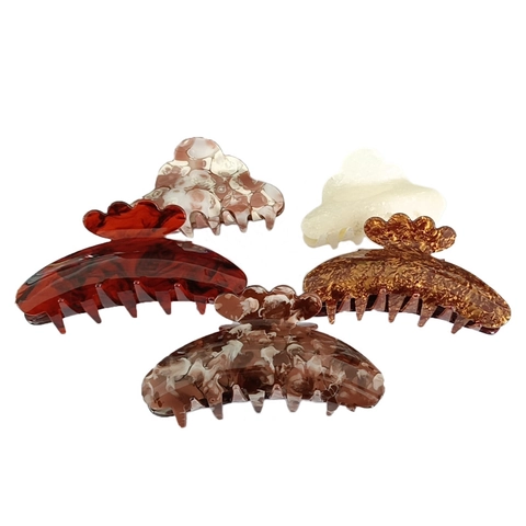 Acryl Haarkralle Für Damen Wolken Ananas Muster Große Marmor Schildpatt Haarclips Vintage Haarschmuck