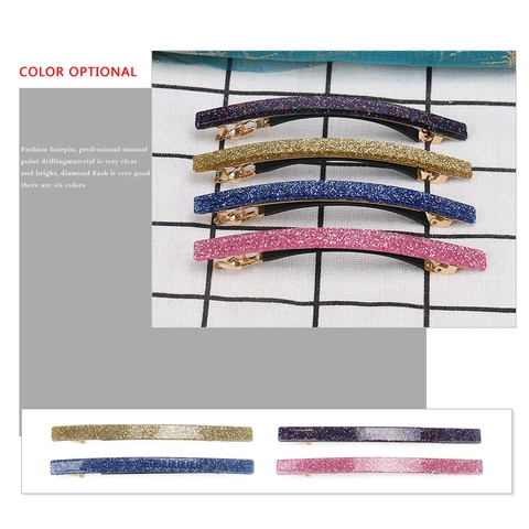 Einfache Acryl Glitzer Haarspange Für Damen Geometrische Federclip Funkelndes Haar-Accessoire Für Täglich Party