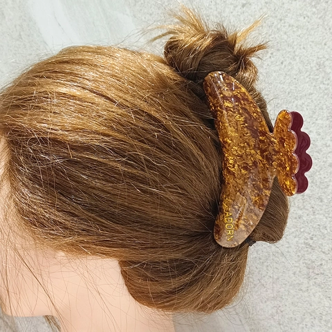 Acryl Haarkralle Für Damen Wolken Ananas Muster Große Marmor Schildpatt Haarclips Vintage Haarschmuck