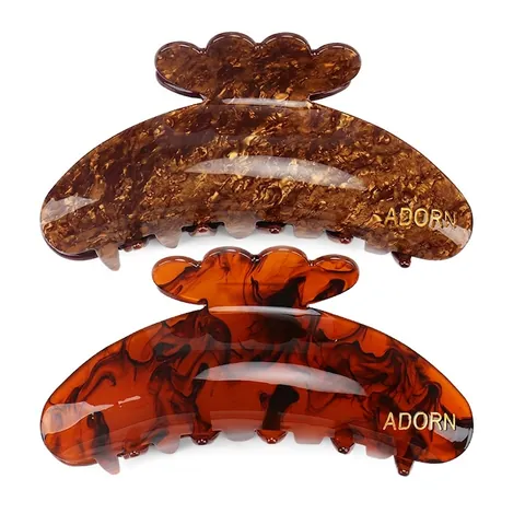 Pinza para el Pelo Grande de Acrílico para Mujer Vintage Mármol Carey Clip de Tiburón Forma de Nube Accesorio para el Cabello Agarre Fuerte