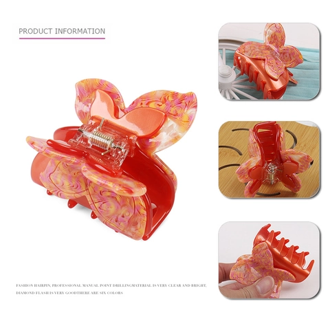 Pinza para el Pelo de Mariposa de Acetato Retro Textura de Mármol Grande Pasador de Moda Accesorios para el Cabello para Mujer