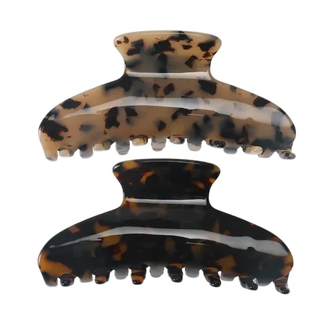 French Vintage Large Acetate Hair Claw Clip For Women Tortoiseshell Marble Pattern Elegant Shark Clip Hair Accessories