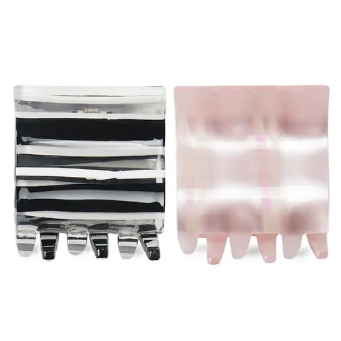 Pinza per Capelli Quadrata in Acrilico Stile Coreano per Donna a Strisce Geometrica Supporto per Coda di Cavallo Dolce Accessori per Capelli