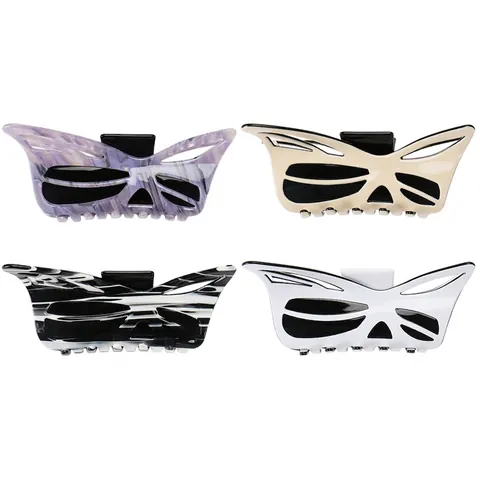 Große Acetat Schmetterling Haarklammer Eleganter Ausgehöhlter Marmorierter Haargreifer Haarschmuck Für Damen Mode Kopfbedeckung