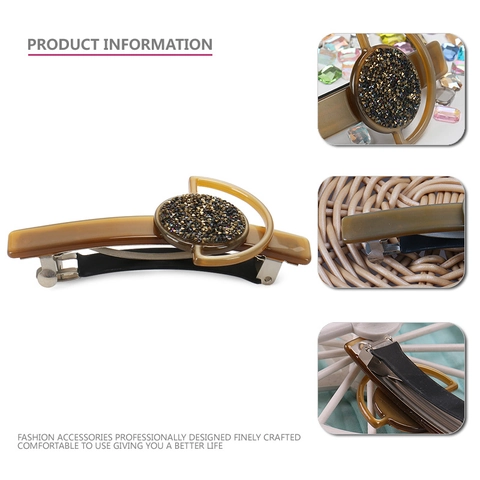 Vintage Französische Acetat Sternenkompass Haarklammer Mit Strass Eingelegt Geometrische Haarspange Retro Damen Haarschmuck