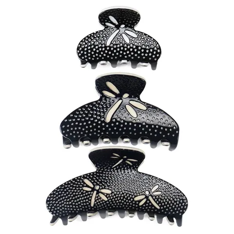 Acetat Libelle Punktmuster Haarkralle Für Damen Elegant Große Mittlere Kleine Haarklammern Retro Rutschfeste Haaraccessoires