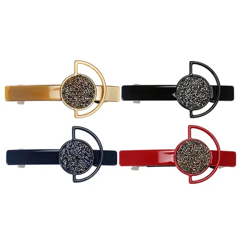 Vintage Französische Acetat Sternenkompass Haarklammer Mit Strass Eingelegt Geometrische Haarspange Retro Damen Haarschmuck