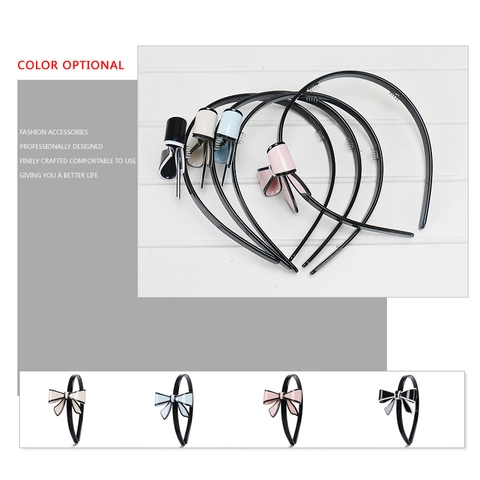 Elegant Acetate Bowknot Headband For Women French Style Solid Color Anti Slip Teeth Hair Hoop Vintage Party Daily Hair Accessories