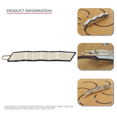 Fashion Minimalist Acetate Wave Hair Clip Contrast Color Side Bangs Clip Geometric Hairpin For Women Hair Accessories