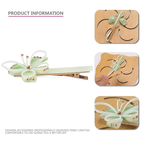 Elegant Acetate Butterfly Hair Clip With Rhinestone Marble Texture Duckbill Side Clip Exquisite Fashion Hair Styling Accessory For Women