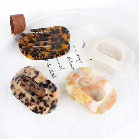 Pince à Cheveux Rétro en Acétate pour Femmes Motifs Élégants en Marbre et Écaille de Tortue Accessoires de Coiffage Durables