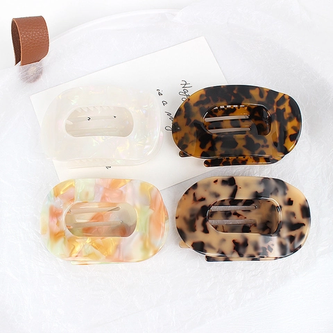 Pince à Cheveux Rétro en Acétate pour Femmes Motifs Élégants en Marbre et Écaille de Tortue Accessoires de Coiffage Durables