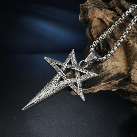 Colgante Pentagrama Ojo de Horus de Acero Inoxidable Solo Para Hombres Mujeres Retro Gótico Vikingo Joyería Ocultista