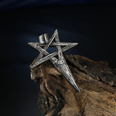 Colgante Pentagrama Ojo de Horus de Acero Inoxidable Solo Para Hombres Mujeres Retro Gótico Vikingo Joyería Ocultista