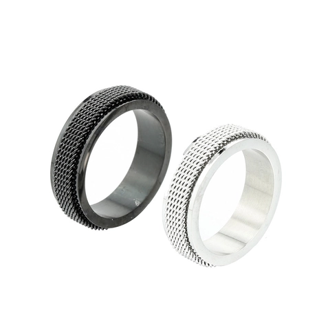 Minimalistischer Edelstahl Gitterstruktur Ring Für Herren Damen Unisex Industriestil Mode Schmuck Fingerring