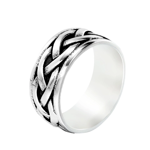 Bague Viking Vintage Nœud Celtique pour Hommes en Acier Inoxydable Bicolore Or Argent Rétro Punk Biker Band Bijoux