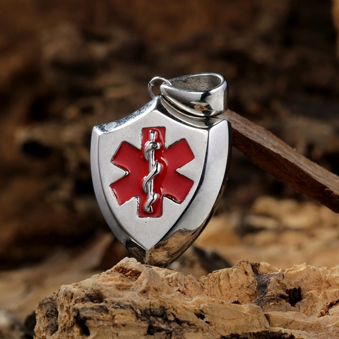 Roestvrijstalen Medische Waarschuwing Ster Des Levens Schild Hanger Alleen Zonder Ketting Medische ID Hanger Voor Heren Dames Sieraden