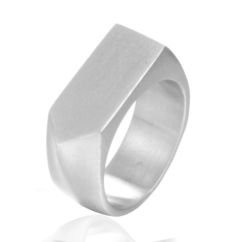 Minimalistische Roestvrijstalen Geometrische Zeshoekige Zegelring Voor Heren Dames Punk Hip Hop Mode Vingerring Sieraden