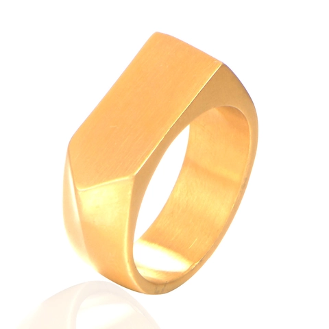 Minimalistische Roestvrijstalen Geometrische Zeshoekige Zegelring Voor Heren Dames Punk Hip Hop Mode Vingerring Sieraden