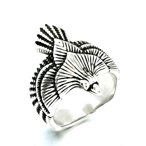 Vintage Eagle Stainless Steel Ring Retro Distressed Wing Punk Rock Biker Band Ring For Men Gothic Fashion Jewelry
