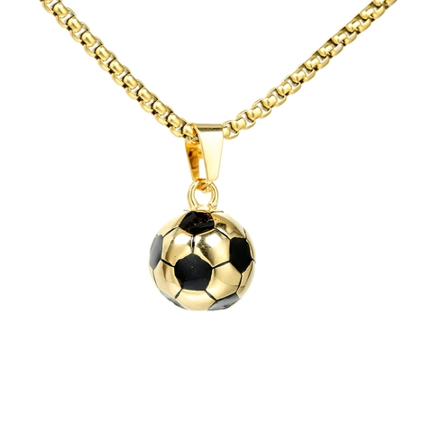 Pendentif Football en Acier Inoxydable Sans Chaîne Forme de Ballon de Foot 3D Accessoire Bijou pour Fans Unisexe