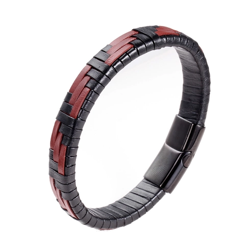 Herren Geflochtenes Leder Armband Mit Edelstahl Magnetverschluss Handgewebt Mehrlagig Cord Armreif Business Casual Handgelenk Schmuck
