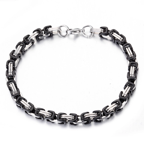 Herren Byzantinische Kette Armband Edelstahl Heavy Metal Punk Poliert Gliederschmuck Für Herren Damen Unisex Cool Armband Geschenk