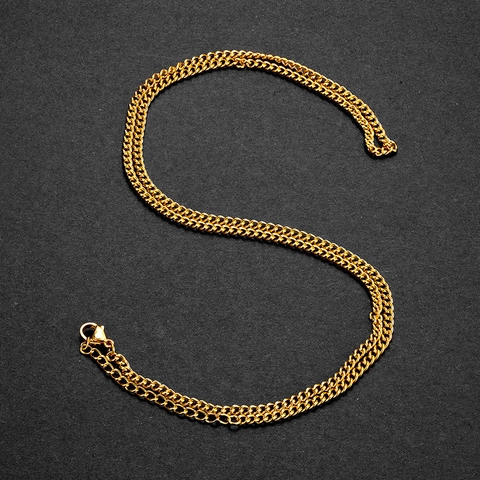 Collar de Cadena de Eslabones de Acero de Titanio Minimalista para Hombres y Mujeres Joyería Unisex de Moda